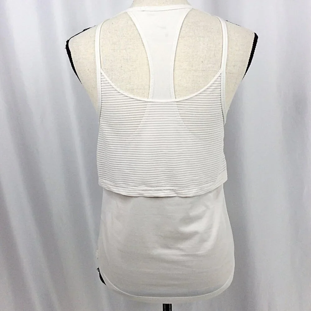 Nike AIR Women's Layered Tank‎ Top Size Small White Black Racerback